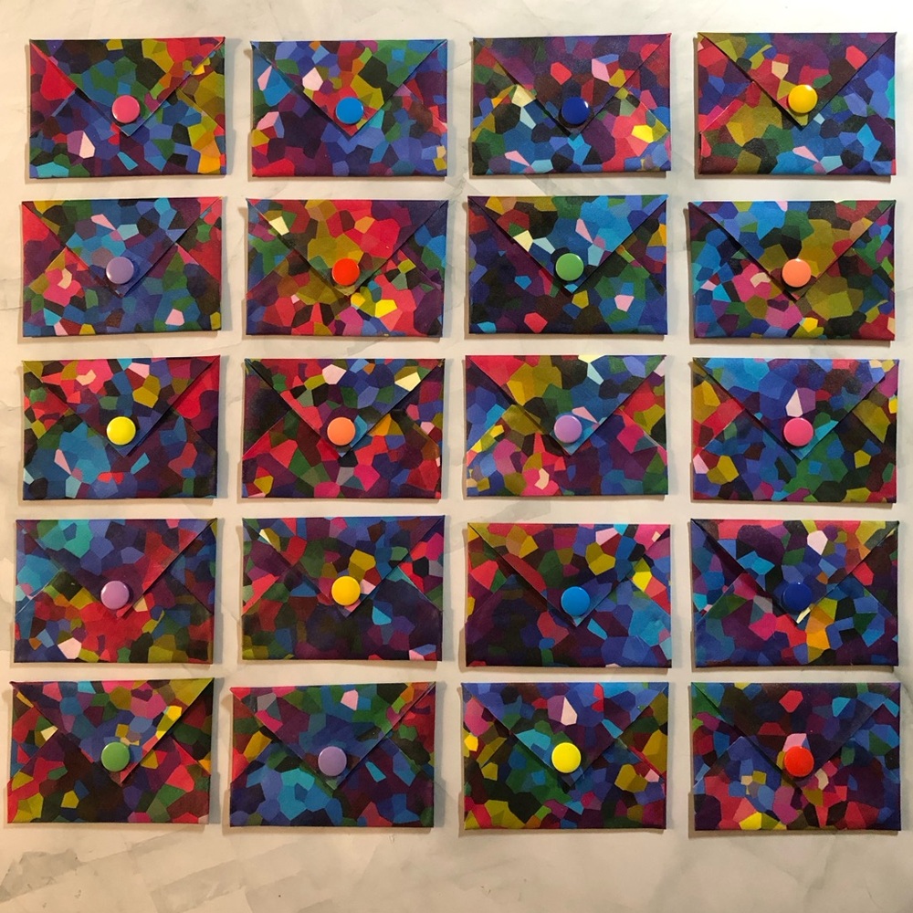 Reusable New Colorful Geometric Patterned Cured Cotton Mini Envelopes